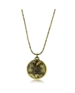 JCE3824-17 Antique Copper White Metal Chain Pendant with No Stone-17"